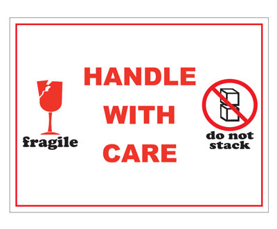 hanlde with care label